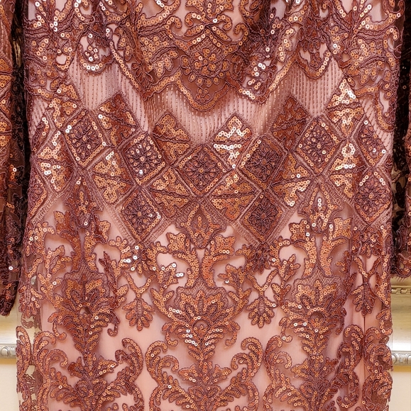 Tadashi lace evening gown mauve/rose NWT - Picture 4 of 5